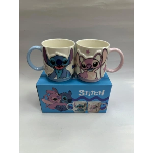 Stitch 2li Kabartmalı Kupa Bardak