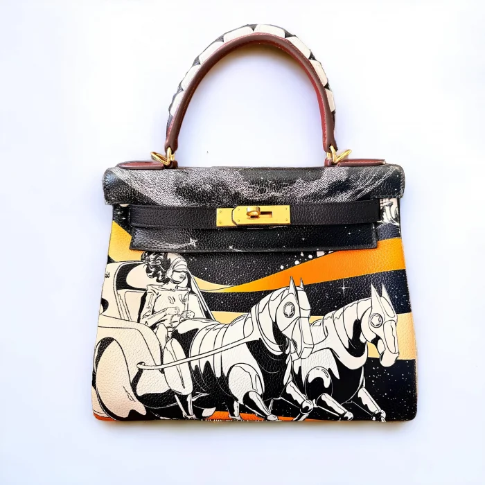 Hermès Horse Patterned Hand and Shoulder Bag