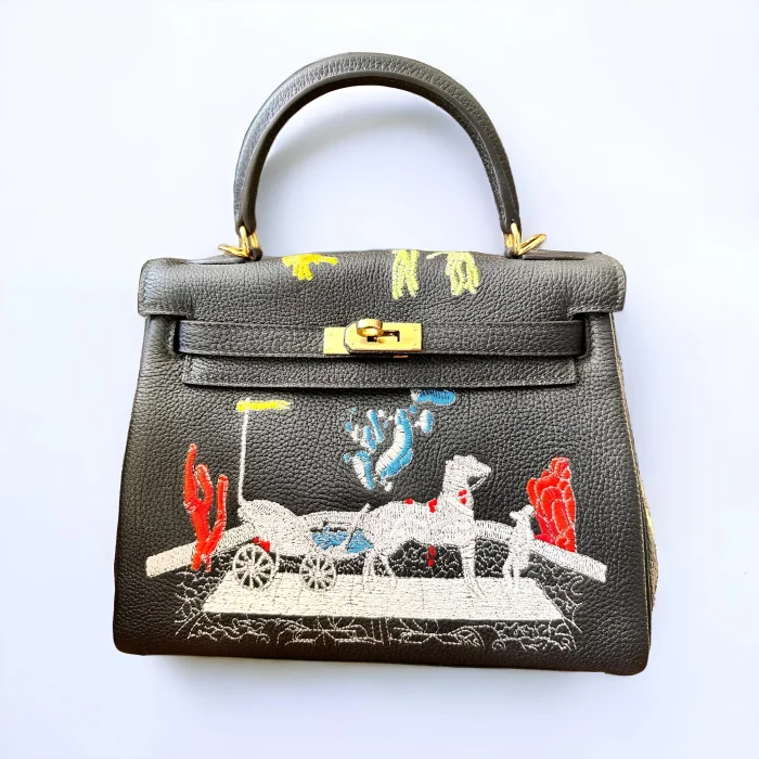 حقيبة يد وكتف بنقشة حصان من هيرميس