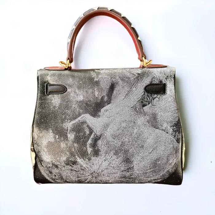 Hermès Horse Patterned Hand and Shoulder Bag