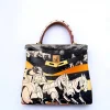 Hermès Horse Patterned Hand and Shoulder Bag