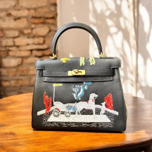 حقيبة يد وكتف بنقشة حصان من هيرميس