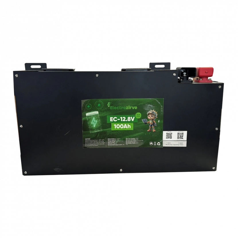 Electrozirve 12.8V 100Ah Slim Kasa Lityum (LiFePO4) Batarya