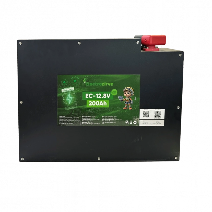 ELC-ITG-SLM Electrozirve 12.8V 200Ah Slim Kasa Lityum (LiFePO4) Batarya