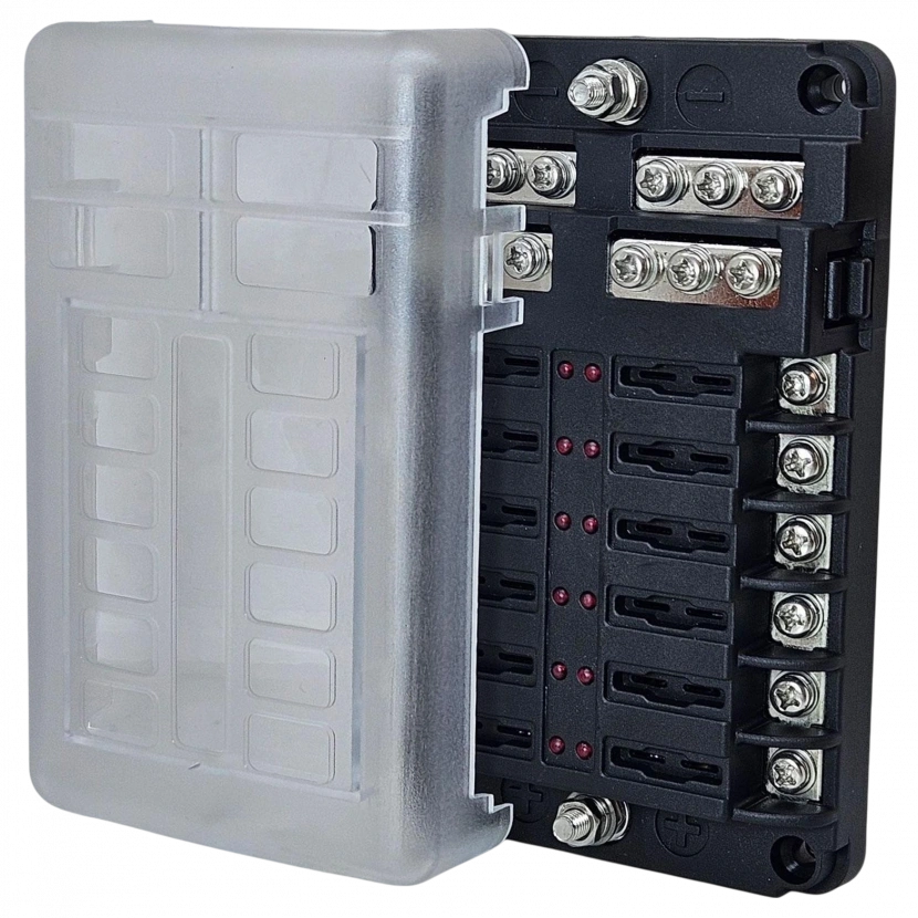 İKAZ IŞIKLI 12li DC SİGORTA KUTUSU