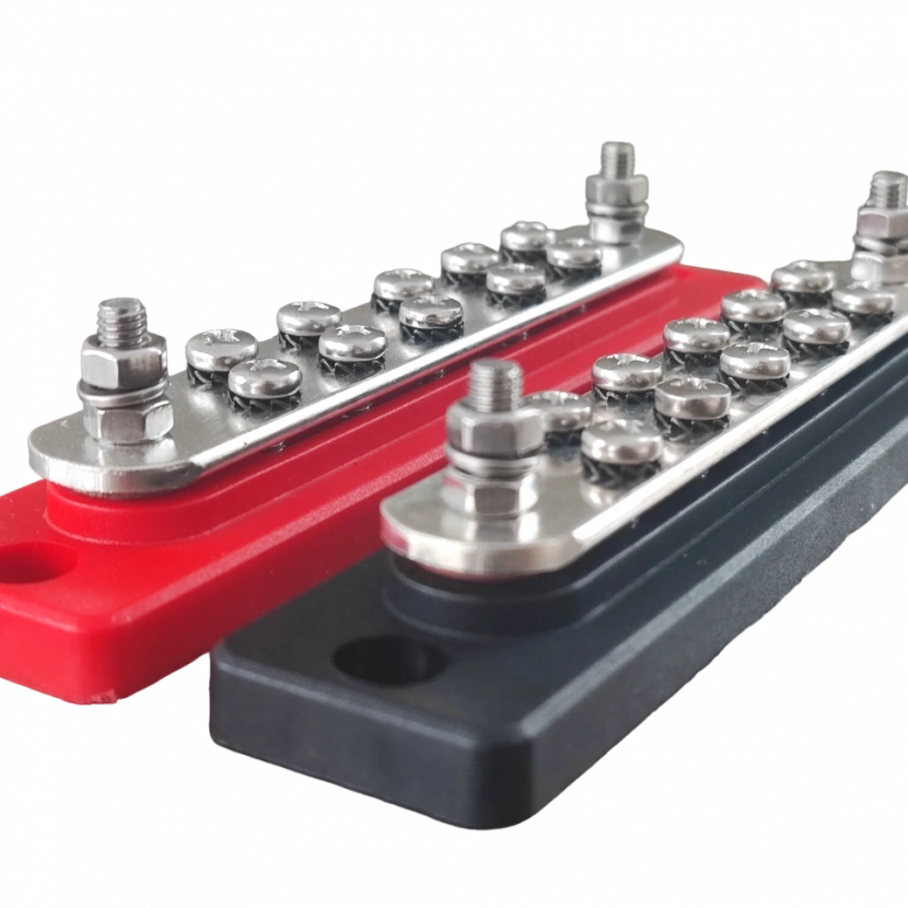 6li Terminal Bara Çıtçıtlı Kapaklı (kırmızı + siyah) güç dağıtım Terminal bloğu 12-24-48v 150A