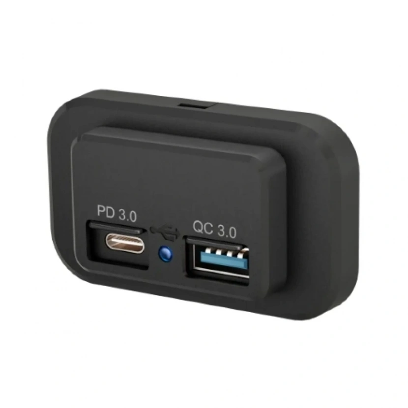 12v Usb kare soket QC3.0 + PD tip-c hızlı şarj su geçirmez otobüs Usb şarj aleti çok fonksiyonlu araç şarj çıkışı