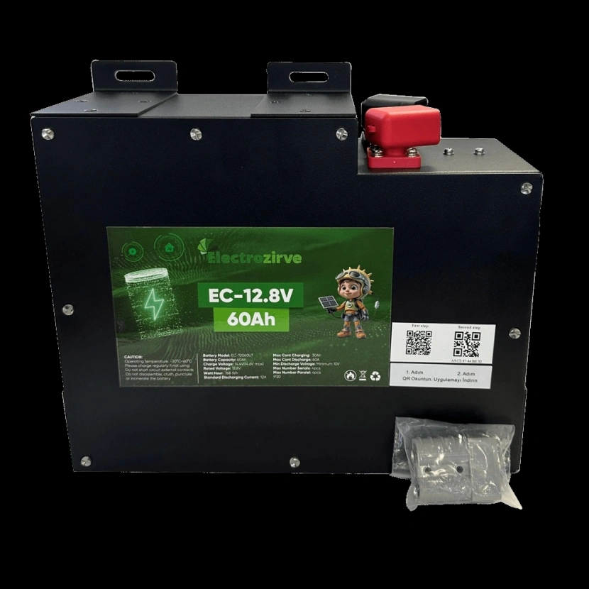 ELC-ITG-SLM Electrozirve 12.8V 60Ah Slim Kasa Lityum (LiFePO4) Batarya