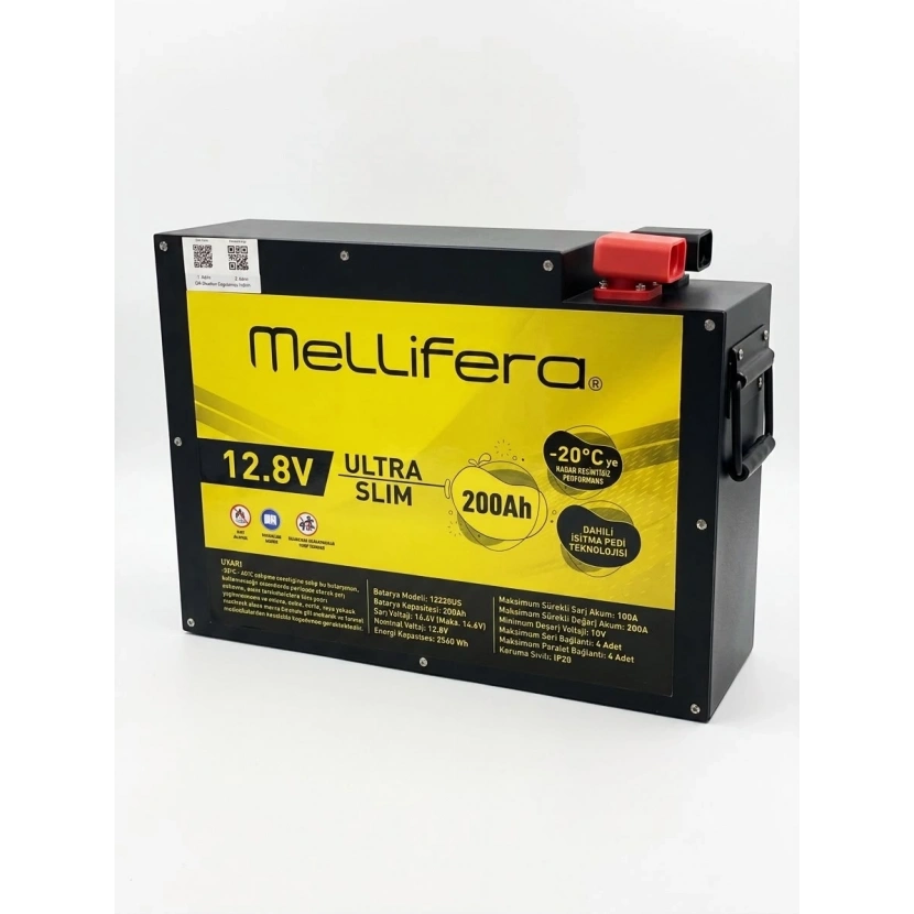 MELLİFERA 12.8V 200Ah Slim Kasa Lityum (LiFePO4) Batarya