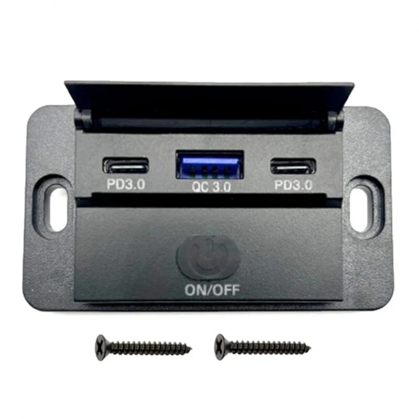 MELLİFERA BİR USB TYPE-A VE BİR USB TYPE-C ŞARJ CİHAZI (KAPAKLI-ON/OFF ANAHTARLI)