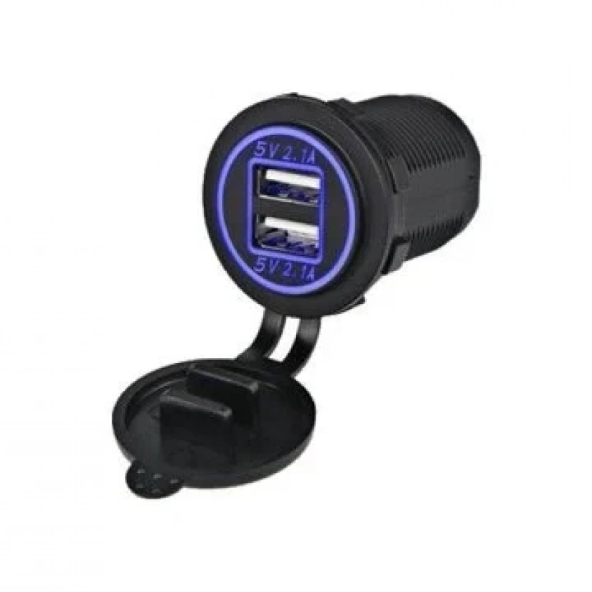 MELLİFERA İKİ USB TYPE-A ŞARJ CİHAZI (MAVİ IŞIKLI)