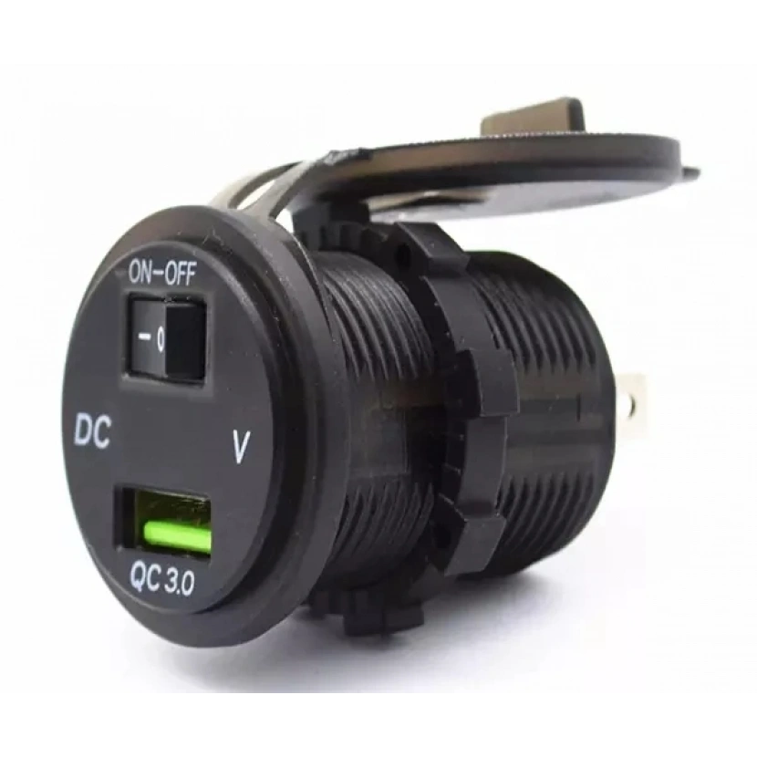 USB Type-A Voltmetreli (On-Off Anahtarlı) Şarj Cihazı