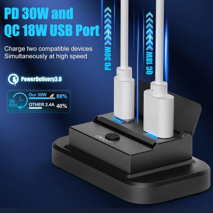 30W PD USB C 18W QC 3.0 12V güç soket ABS plastik yüzey montaj RV