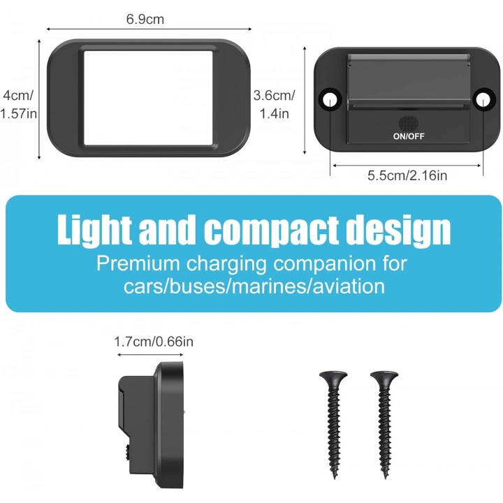 30W PD USB C 18W QC 3.0 12V güç soket ABS plastik yüzey montaj RV