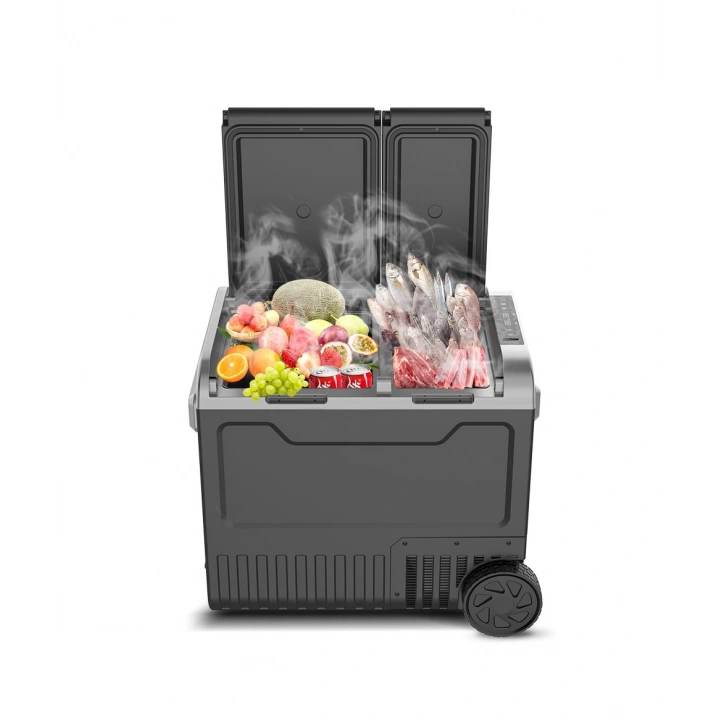 45 L ÇİFT BÖLMELİ 12-24V MİNİ BUZDOLABI 220V İLE ÇALIŞABİLİR