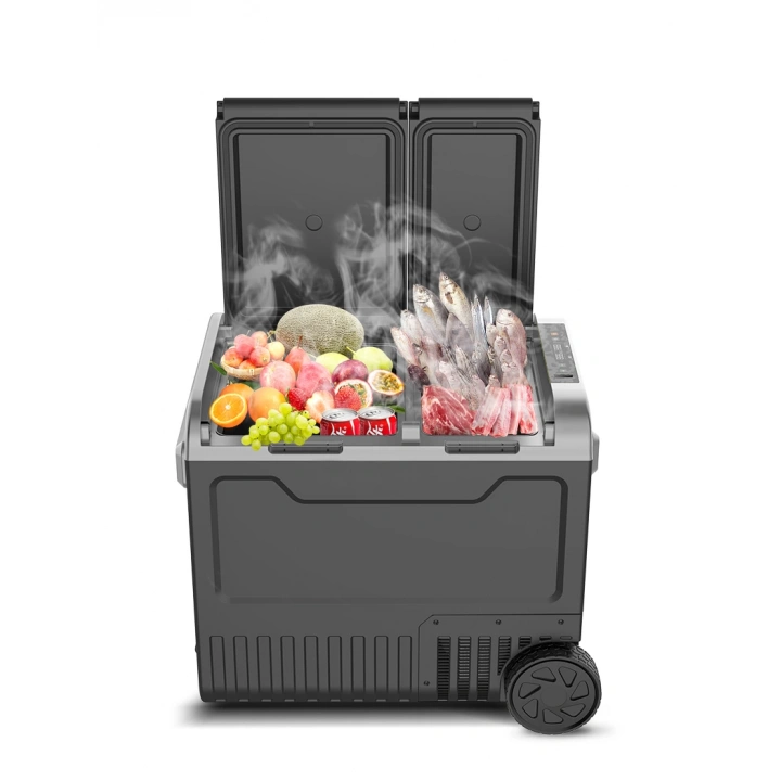 MLFR-SU-T30-45 ARAÇ BUZDOLABI 45 LİTRE ÇİFT BÖLMELİ 12V - 24V VE 220V İLE ÇALIŞABİLİR