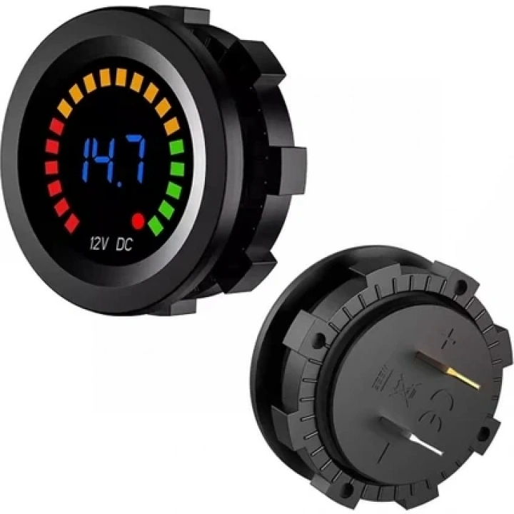 Mlfr 6-18 Volt Voltmetre Pano Tipi Akü Göstergeli 28 Mm