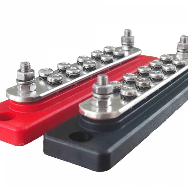 6li Terminal Bara Çıtçıtlı Kapaklı (kırmızı + siyah) güç dağıtım Terminal bloğu 12-24-48v 150A