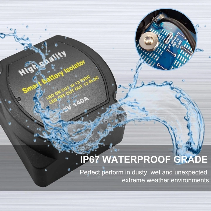 Smart Battery Isolator12V 140Amp, Gerilim Duyarlı Röle VSR, RV Karavan Deniz Araçları İçin uyumlu