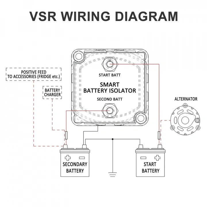 Smart Battery Isolator12V 140Amp, Gerilim Duyarlı Röle VSR, RV Karavan Deniz Araçları İçin uyumlu