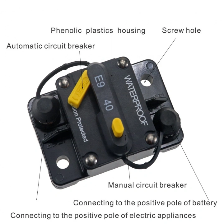 WATERPROOF 40A OTOMATİK DEVRE KESİCİ DC SİGORTA