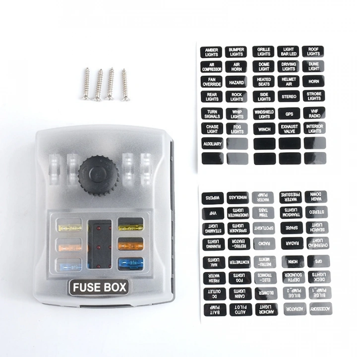 İKAZ IŞIKLI 6LI  DC SİGORTA KUTUSU  VİDALI