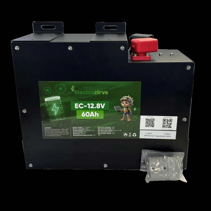 ELC-ITG-SLM Electrozirve 12.8V 60Ah Slim Kasa Lityum (LiFePO4) Batarya