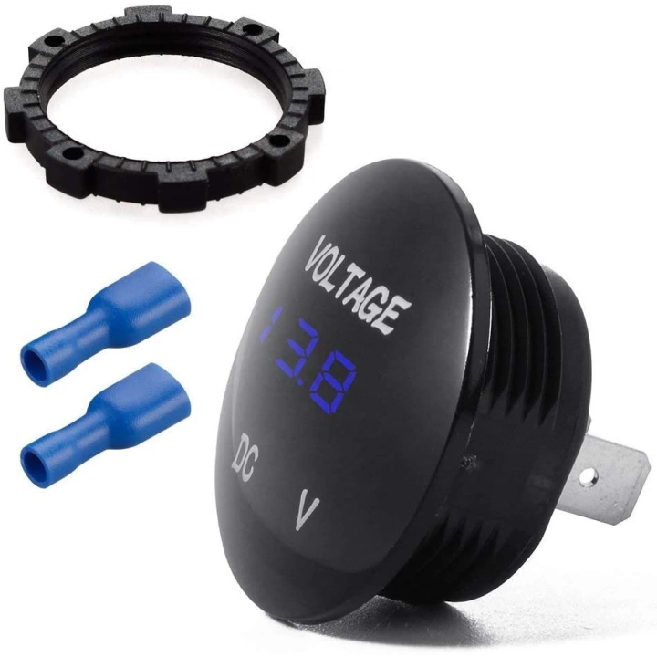 Dc 12- 24V Voltaj Ve Akü Seviye Göstergesi Su Geçirmez Mini göstergesi LED dijital ekran