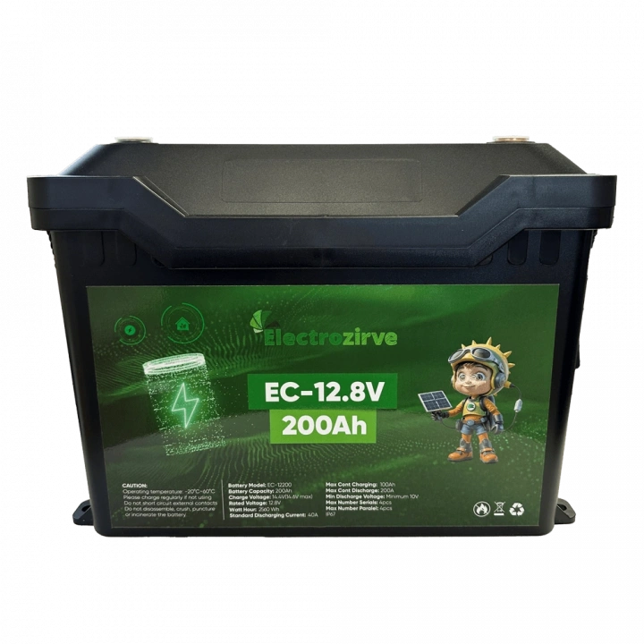 ELC-ITG-BOX Electrozirve 12.8V 200Ah Lityum (LiFePO4) Batarya