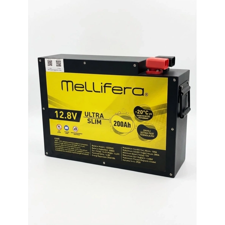 MELLİFERA 12.8V 200Ah Slim Kasa Lityum (LiFePO4) Batarya