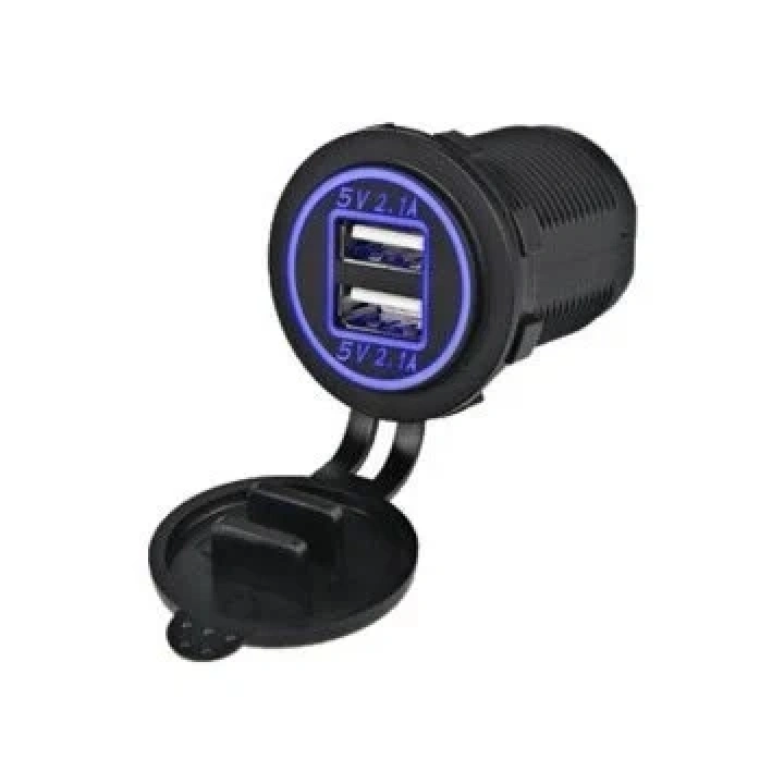 MELLİFERA İKİ USB TYPE-A ŞARJ CİHAZI (MAVİ IŞIKLI)