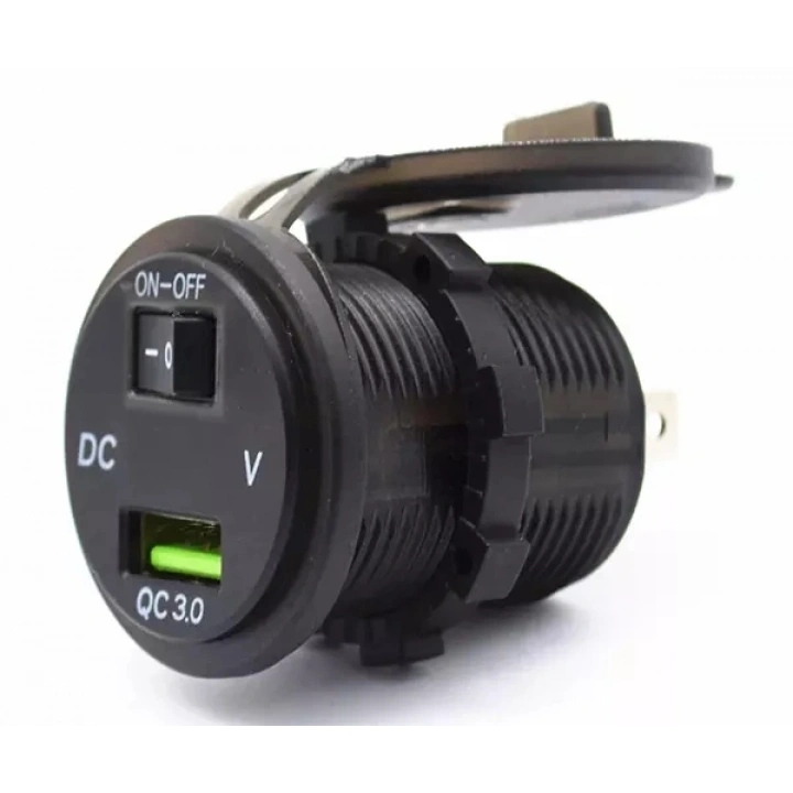 USB Type-A Voltmetreli (On-Off Anahtarlı) Şarj Cihazı