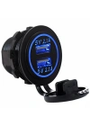 Type-A İki USB 12v priz paneli monte çift USB güç soketi 4.8A su geçirmez güç çıkışı çift şarj Cihazı (Mavi ışıklı)
