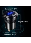 Mellifera 12V/24V USB C araç şarj soketi 45W PD tipi C & 18W QC 3.0 voltmetre ile çift USB portu