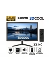 22İNÇ  Led  Monitör TV 1080P FULL HD 12V ( Kumandalı )  ( HDMI, VGA,AUX, USB)