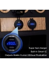 İki Usb Type-A + Bir Usb Type-C Şarj Cihazı (On - Off Anahtarlı Mavi Işıklı)  Max. Output Power : 90W (5V-5A, 9V-2A, 12V-4A)