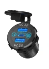 İki Usb Type-A + Bir Usb Type-C Şarj Cihazı (On - Off Anahtarlı Mavi Işıklı)   DC12V/24V     5V 3A/9V 2A/12V 1,5A   Max. Output Power 45W