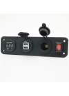KAMYON TEKNE KARAVAN ŞARJI ÇİFT USB VOLTMETRE ÇAKMAKLIK ON/OFF  PANEL