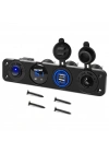 MELLİFERA (BİR VOLTMETRE-İKİ USB-BİR ÇAKMAKLIK-ON/OFF) SOKET