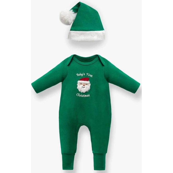 Babys First Christmas yazılı %100 pamuklu tulum