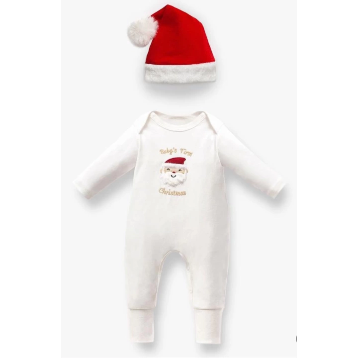 Babys First Christmas yazılı %100 pamuklu tulum