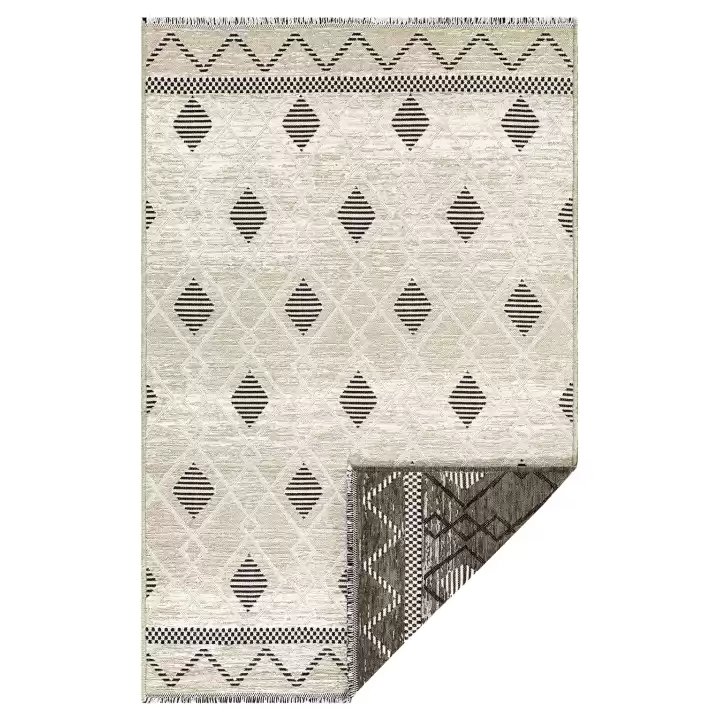 PALERMO 6813 Bej Çift Taraflı Yıkanabilir Dokuma Kolay Temizlenir Halı Kilim