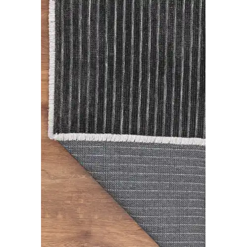 RAVİ Yıkanabilir Kaydırmaz,Pamuk Dokuma,Premium Kalite Salon&mutfak&yemek Odası Kilimi 1703A-ANTRASİT