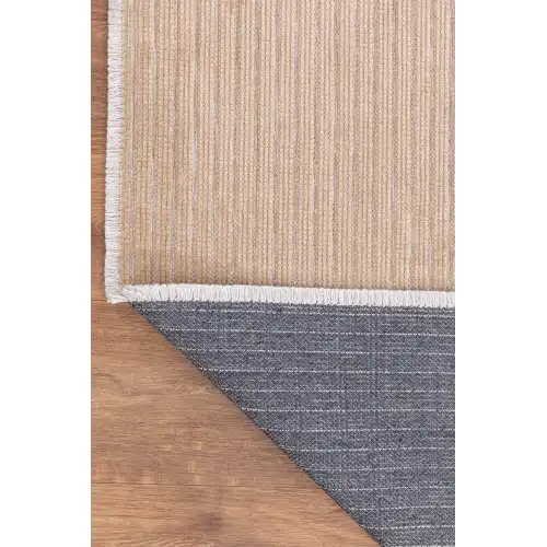 RAVİ Yıkanabilir Kaydırmaz,Pamuk Dokuma,Premium Kalite Salon&mutfak&yemek Odası Kilimi 1704A-BEJ