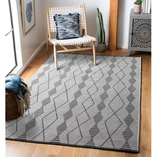 TROY Yıkanabilir Kaydırmaz, Pamuk Dokuma, Premium Kalite Salon&mutfak&yemek Odası Kilimi TY106-A.Gri