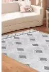 PALERMO 6813A Gri Çift Taraflı Yıkanabilir Dokuma Kolay Temizlenir Halı Kilim