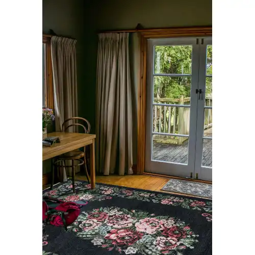 VALENCIA 1504 Çiçek Desenli Kaymaz Taban Yıkanabilir Modern Halı Kilim