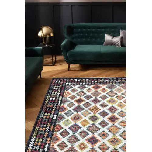 VALENCIA 1505 Renkli Kaymaz Taban Yıkanabilir Modern Halı Kilim
