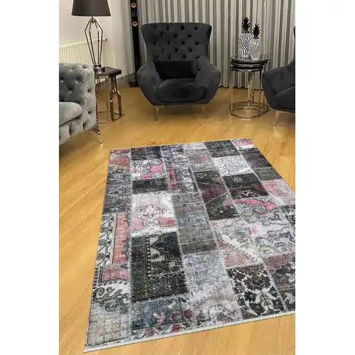 VALENCIA 1511 Patchwork Kaymaz Taban Yıkanabilir Modern Halı Kilim