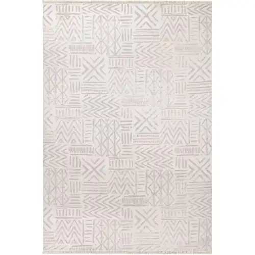 KİLİMİSTA MİLANO ML201 Krem Leke Tutmaz Antialerjik Yıkanılabilir Dokuma Dekoratif Halı Kilim